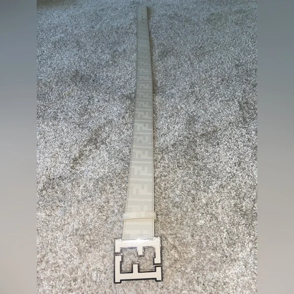 Fendi White And Grey Men’s Belt